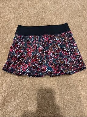 Lululemon Pace Rival Tennis Skirt Rainforest Green 4 Floral Pink NWOT